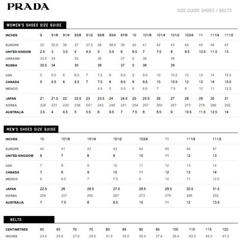 prada mens 52 size chart|Prada size chart .